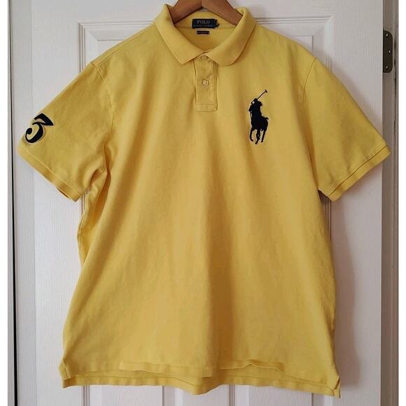 Polo by Ralph Lauren Other - Men's Polo Ralph Lauren Big Pony #3 Yellow Collared Short Sleeve Shirt - 3XL